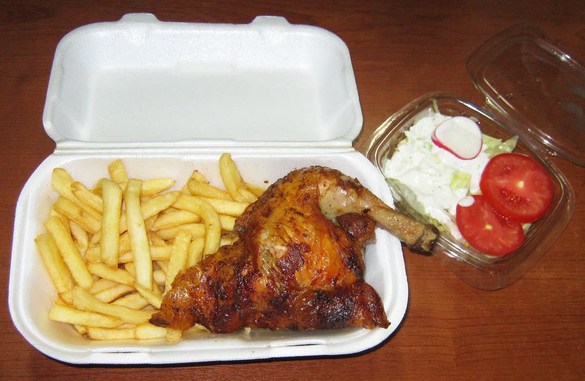 Pollo asado preparado para llevar
